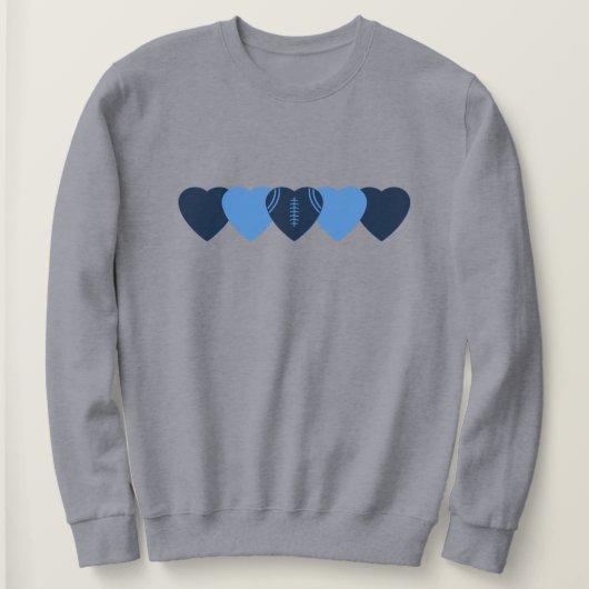Donker en Lichtblauw Voetbal Hartjes Trui (Design voorkant)