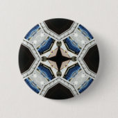 Donker en Lichtblauw Wit Design Ronde Button 5,7 Cm (Voorkant)