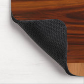 Donker en lichtbruin hout textuur monogram muismat (Hoek)