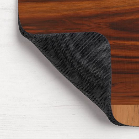 Donker en lichtbruin hout textuur monogram muismat (Hoek)