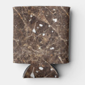 Donker en lichtbruin marmeren steen met wit blikjeskoeler (Voorkant)