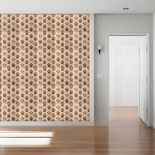 Donker en lichtbruin Paw Print Pattern Tegel Tegeltje