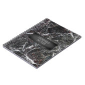 Donker en lichtgrijs marmer met rood notitieboek (Linkerzijde)