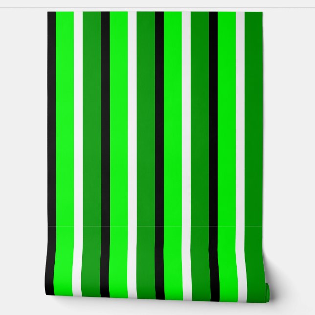 Donker en lichtgroen strepenpatroon behang (Afrollen)