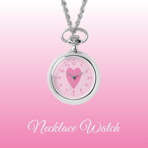Donker en lichtroze liefdeshart Ketting Watch
