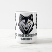 Donker en minimalistisch wolfontwerp met strakke l magische mok (Midden)