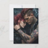 Donker en Moody Bloemen Gotisch Vrijgezellenfeest Bedankkaart (Achterkant)