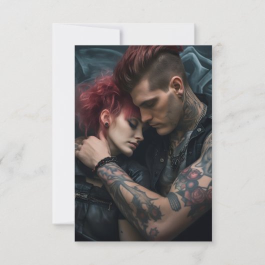 Donker en Moody Bloemen Gotisch Vrijgezellenfeest Bedankkaart (Achterkant)