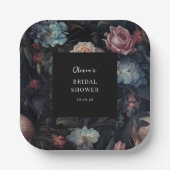 Donker en Moody Bloemen Gotisch Vrijgezellenfeest Papieren Bordje (Voorkant)