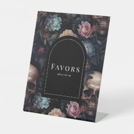 Donker en Moody Bloemen Gotisch Vrijgezellenfeest  Reclamebord Met Voetstuk