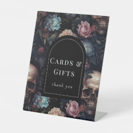 Donker en Moody Bloemen Gotisch Vrijgezellenfeest  Reclamebord Met Voetstuk