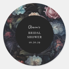 Donker en Moody Bloemen Gotisch Vrijgezellenfeest Ronde Sticker