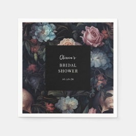 Donker en Moody Bloemen Gotisch Vrijgezellenfeest Servet