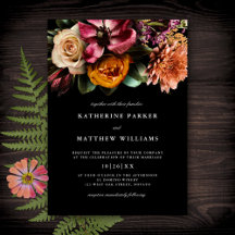 Donker en Moody Elegant Floral Black Wedding