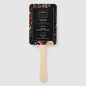 Donker en Moody Elegant Floral Black Wedding Progr Handwaaier (Achterkant)