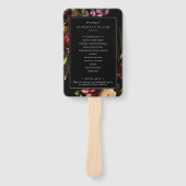 Donker en Moody Elegant Floral Black Wedding Progr Handwaaier (Voorkant)