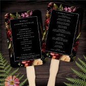 Donker en Moody Elegant Floral Black Wedding Progr Handwaaier