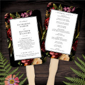 Donker en Moody Elegant Floral Black Wedding Progr Handwaaier