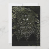Donker en Moody Ferns Modern Wedding Invite Kaart (Voorkant)