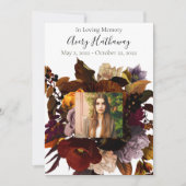 Donker en Moody Floral foto Memorial Programme Kaart (Voorkant)