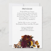 Donker en Moody Floral foto Memorial Programme Kaart (Achterkant)