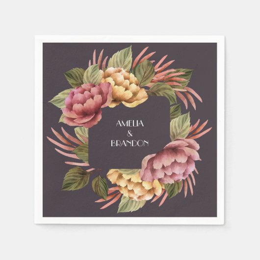 Donker en Moody Floral Servet (Voorkant)