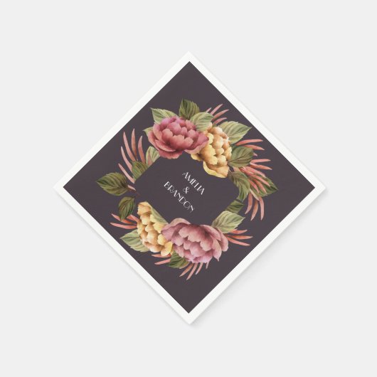 Donker en Moody Floral Servet (Hoek)