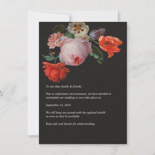 Donker en Moody Floral sparen de Uitnodiging van d (Achterkant)