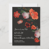 Donker en Moody Floral sparen de Uitnodiging van d (Voorkant)