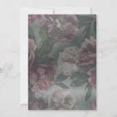 Donker en Moody Floral Wedding Invitation Kaart (Achterkant)