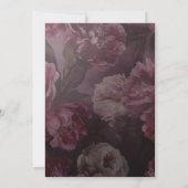 Donker en Moody Floral Wedding Invitation Kaart (Achterkant)