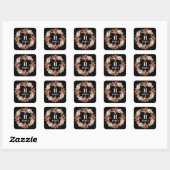 Donker en Moody Monogram Sticker Zwart Botanisch (Vel)
