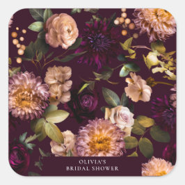 Donker en Moody Romantisch Bourgondisch Vrijgezell Vierkante Sticker