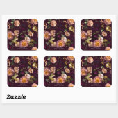 Donker en Moody Romantisch Bourgondisch Vrijgezell Vierkante Sticker (Vel)