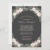 Donker en Moody Roos Pink Floral Boho Vrijgezellen Kaart (Voorkant)