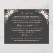 Donker en Moody Roos Roze Floral Boho Wedding Informatiekaartje (Voorkant)