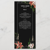 Donker en Moody Wedding Menu Botanische  Gothic (Achterkant)