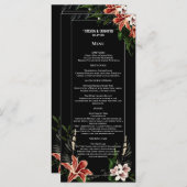 Donker en Moody Wedding Menu Botanische  Gothic (Voorkant / Achterkant)