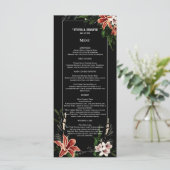 Donker en Moody Wedding Menu Botanische  Gothic (Staand voorkant)