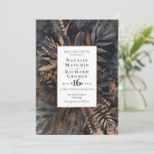 Donker en Moody Wedding nodigt grijs uit Kaart (Staand voorkant)