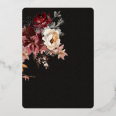 Donker en Moody Winter Floral Foi Wedding Folie Uitnodiging (Achterkant)