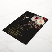 Donker en Moody Winter Floral Foi Wedding Folie Uitnodiging (Gedraaid)