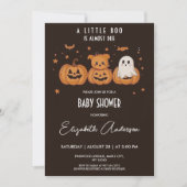 Donker en Schattige Halloween Baby shower Kaart (Voorkant)