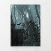 Donker en Spooky Graveyard Halloween Party Drieluik Uitnodiging (Cover)