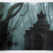 Donker en Spooky Graveyard Halloween Party Drieluik Uitnodiging (Binnenkant midden)