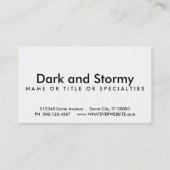 donker en stormachtig visitekaartje (Achterkant)