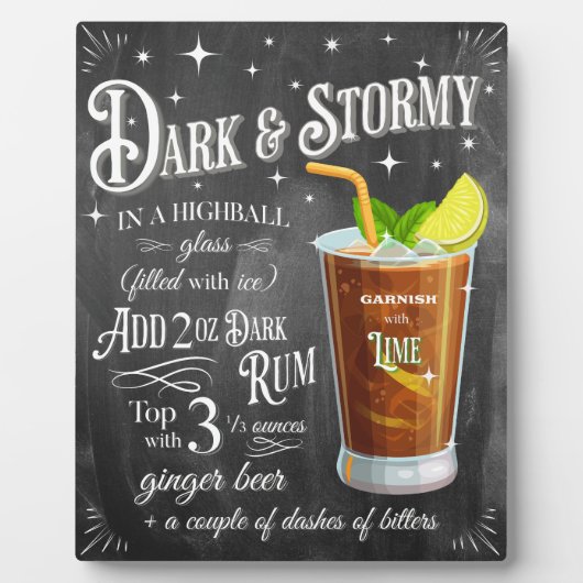Donker en Stormy Chalkboard Recipe Fotoplaat (Voorkant)