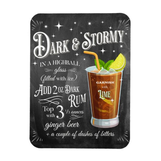 Donker en Stormy Chalkboard Recipe Magneet (Verticaal)