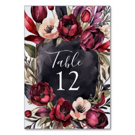DONKER ESTHETISCH BLOEMEN WATERVERF TAFELNUMMERS