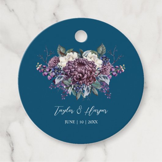 Donker esthetische Gothic bruiloft boeket Bedankjes Labels (Voorkant)